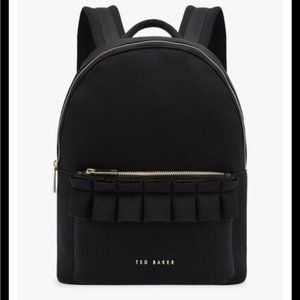 Ted BakerWomens Black Reese Ruffle Detail Zip Backpack
